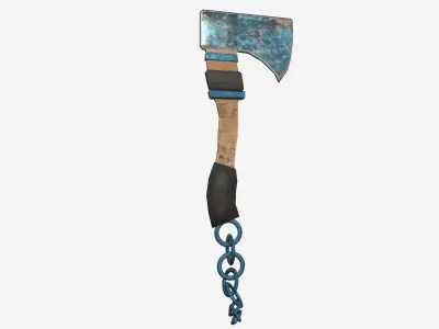 AXE03 axe with chain 3D model