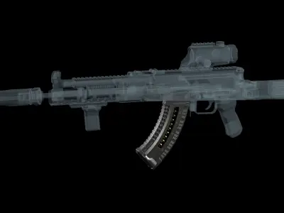 FAB Defense Ultimag 30 round magazine AK  AKM Low-poly 3D model