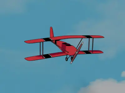 2D Style  3D Aircraft blender model  3D model