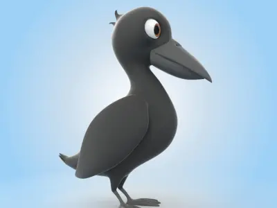 Raven bird 3D model