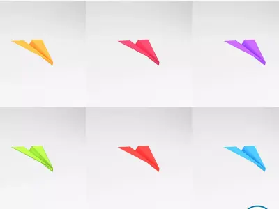 Paper Plane Pack 02 Low-poly 3D model
