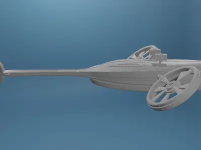 Sci-Fi  Helicopter  medium-poly 3D model Low-poly 3D model