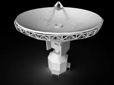 Satellite Dish Antenna Low-poly 3D model get