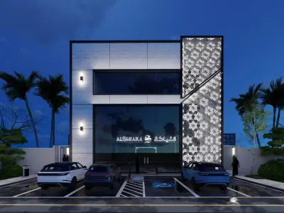 commercial modern facade design  3D model