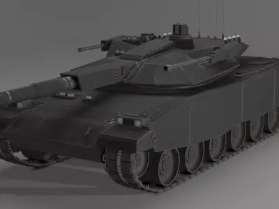 Modern MBT T-118 Jaguar Low-poly 3D model