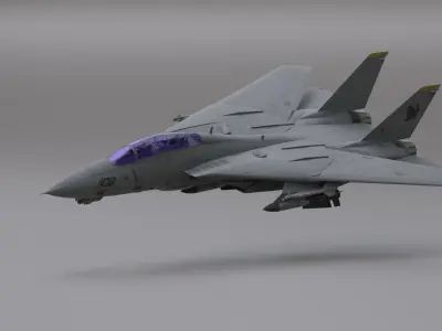 F-14 Fighter Jet Low-poly 3D model