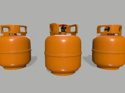 Propane Tank Low-poly 3D model 11