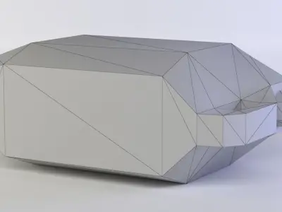 Canister cube Low-poly 3D model