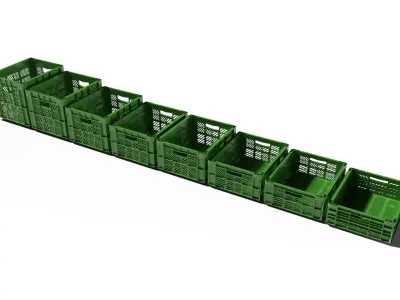 Food and Packaging Crate Bundle 3D model