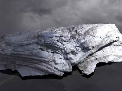 Ice Panicle rock ground ice 3D model