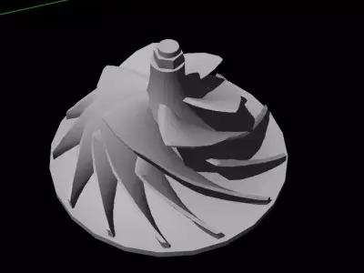 turbine blade Low-poly 3D model