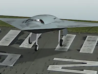 Boeing X-45C Phantom Ray UAV Free low-poly 3D model