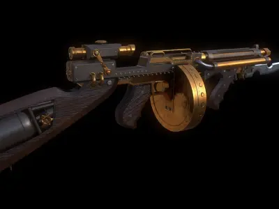 Submachine Gun Low-poly 3D model buy