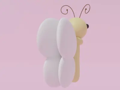 Cartoon Cute Butterfly 5 3D model