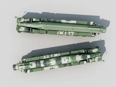 Chinese military ballistic missile weapons space weapon missiles 3D model