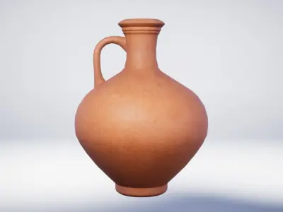 Roman Terracotta Flagons - 2 Variations Low-poly 3D model