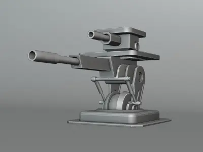 Sentry gun Low-poly 3D model purchase