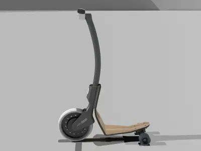 skooter wooden scooter Low-poly 3D model