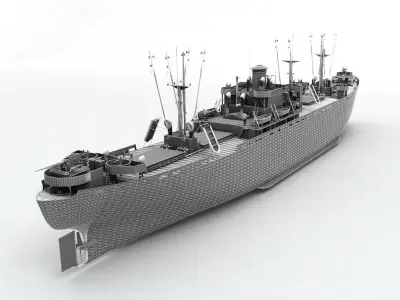 Liberty Ship Cargo Vessel 3D model