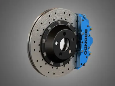 Brake Disk and Caliper 3D model purchase