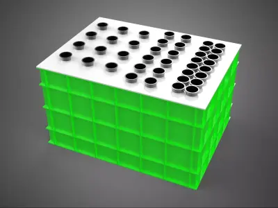 VERTICAL AEROPONIC FARMING PLANT GROWTH CHAMBER BOX HOLES MODULE 3D model