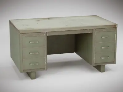 Old Metal Desk Free 3D model