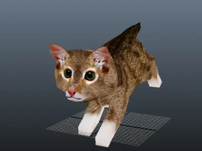 Cute Kitten Low-poly 3D model