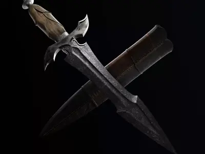 Nordic dagger  Game ready  Sculpt mesh Low-poly 3D model