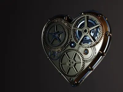 Steampunk heart 3D model