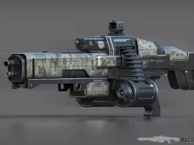 Machine gun 3D model 2