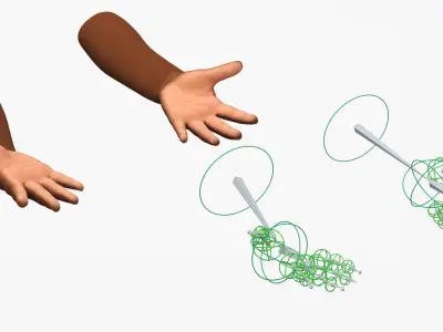  Rigged Afro American Man and Baby Hands Collection 