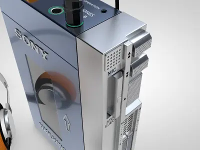 Walkman and Cassette 3D model