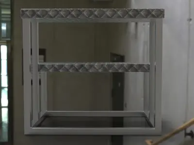 Ladder metal step stool Low-poly 3D model