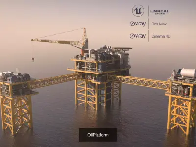 4 OilPlatform 3D Model Pack