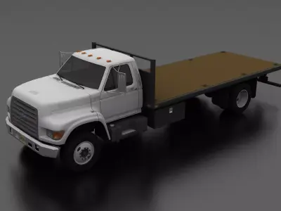  F-Series F-700 Flatbed Truck 1995 Low-poly 3D model