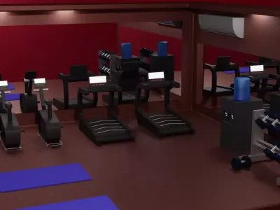 GYM PACKAGE Low-poly 3D model