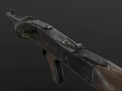 MG-42 WW2 German Machine gun Low-poly 3D model