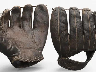  Vintage Baseball Glove with Ball Used 