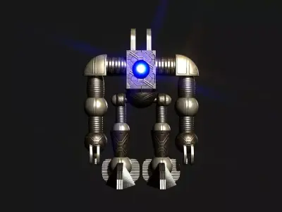 Metal Cyclops robot Low-poly 3D model