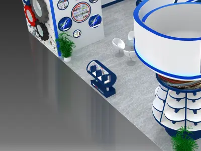 Auto Hall Stand Exhibition Modern 3D model