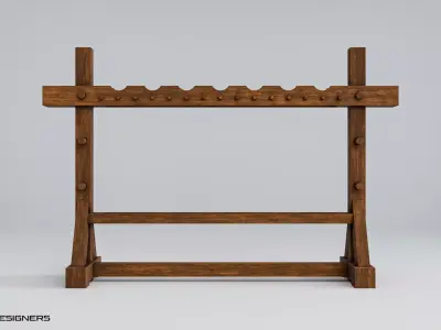 Medieval Weapon Rack Low-poly 3D model purchase