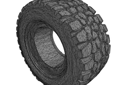 Rugged OffRoad Tire 3D Model Low-poly 3D model