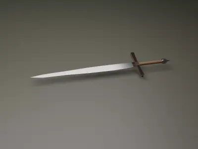 Low Polly Two Handed Sword Free low-poly 3D model