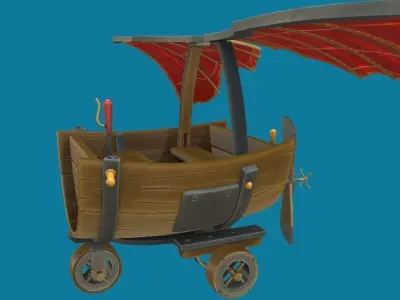 Flying Vehicle Hand-Painted Low-poly 3D model