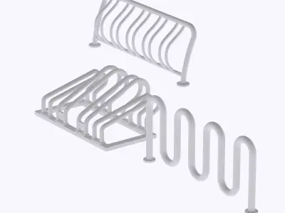 HO Set of 3 parking space barrier 2  3D print model