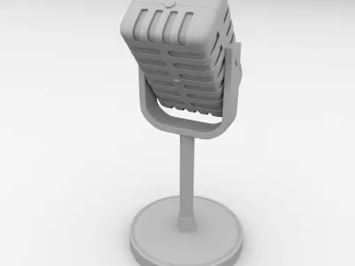 Retro Microphone v2 3D model