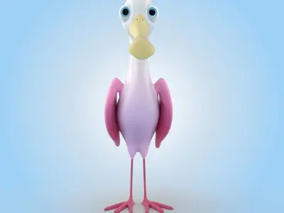 Roseate Spoonbill Bird 3D model