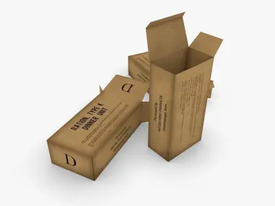 US K-Ration boxes Low-poly 3D model