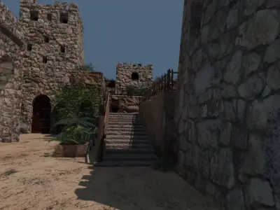 Desert Fortified Village 3D model