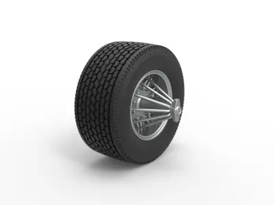 Super single custom Slab wheel of semi truck Scale 1 to 25 3D print model